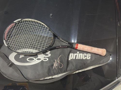 Prince O3 Hybrid Shark Mid Plus Tennis Racquet -Strung with Cover (4 1/4