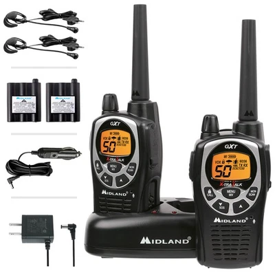 Midland GXT1000VP4 GMRS Walkie Talkie 2-Pack + Headsets and Charger - Image 1 of 4