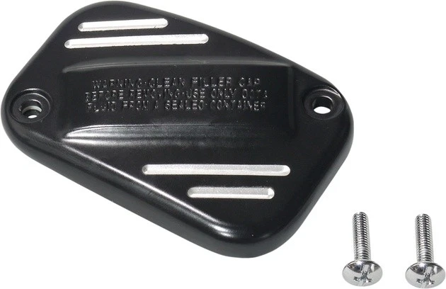 Drag Specialties Grooved Front Brake Master Cylinder Cover Gloss Black #232857 - Image 1 of 1
