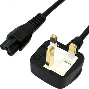 10x 1.8m UK Mains Plug to C5 Clover Leaf Power Cable Lead 240V 5A Laptop Charger - Picture 1 of 1
