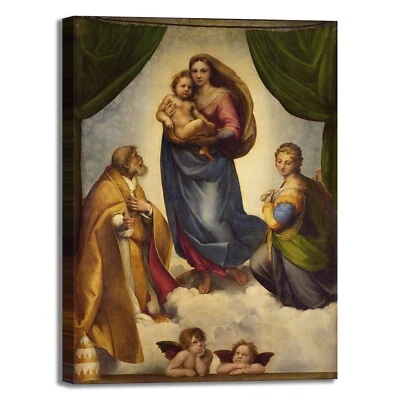Raffaello la Madonna Sistina quadro stampa tela dipinto telaio arredo casa - Image 1 of 3