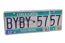 Oregon License Plate PAIR BYBY 57 Salmon Bye Bye 57