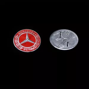 Mercedes-Benz Red Classic Hood Emblem Flat Laurel Wreath GLC GLE GLS GL G ML GLK - Picture 1 of 3