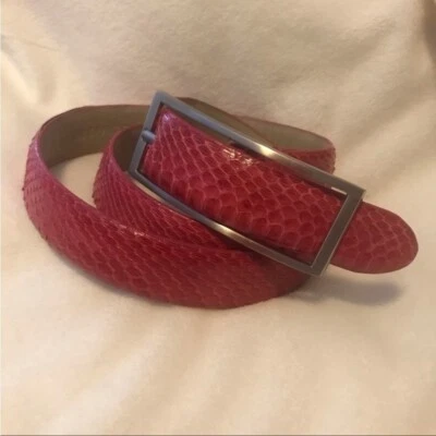 Genuine Snakeskin Women’s Belt Size M Pink - Image 1 of 4