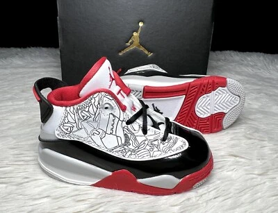 NEW Nike Air Jordan Dub Zero Retro Black Red BRED 1 Baby 4 Toddler Sneaker sz 9C - Image 1 of 4