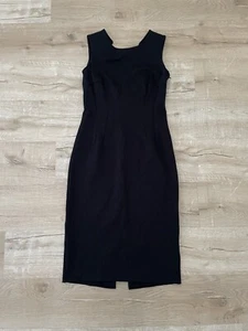 Jil Sander Black Midi Shift Low Back Pencil Dress 6 EU 38 Made in Italy - Picture 1 of 7