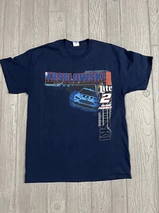 NASCAR Brad Keselowski T-Shirt Men’s L #2 Miller Lite Penske Racing Doublesided - Picture 1 of 12