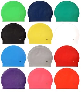 Gorra de natación CHEX de látex lisa para niños niños niñas púrpura rosa negro verde blanco - Imagen 1 de 13