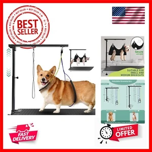 35'' Dog Grooming Arm with Hammock, Adjustable Pet Grooming Stand with Nooses... - Picture 1 of 10