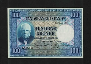 Islandia p-35a, en muy buen estado+, 100 coronas, 1928, sinatura n.o 9 - Imagen 1 de 2