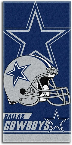 Licensed Dallas Cowboys Football 30X60 Cotton Velour Beach Blanket NFL Dak Win Cover