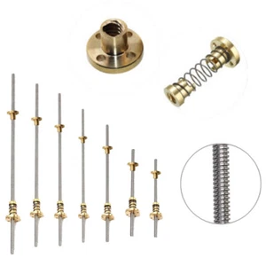 8mm Lead Screw Rod T8x2 Trapezoidal ACME With Brass Nut Anti-backlash Nut Screw - Picture 1 of 18