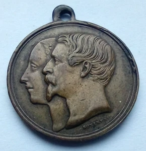 MEDALLA HISTÓRICA MATRIMONIO DEL EMPERADOR NAPOLEÓN III 1853 SEGUNDO IMPERIO FRANCÉS - Imagen 1 de 2
