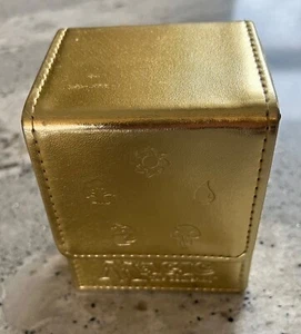MTG Magic the Gathering Ultra Pro commander deck box gold leatherette flip box - Picture 1 of 1