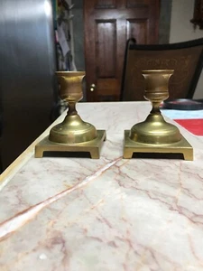 Antik Messing Kolonialstil Kerzenständer Set 3x3,5 - Bild 1 von 8