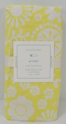 Ropa de cama para bebé Pottery Barn Georgia sábana floral amarilla #108B Foto 1 de 4