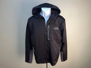 The North Face Men's black with gray full zip Hooded Jacket Medium M EUC - Picture 1 of 6