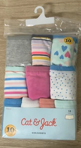 📀 Cat & Jack Underwear Girls Girlshorts 10PACK - Size 10 - Picture 1 of 2