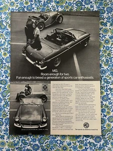 Vintage 1973 MG TC Print Ad MGB Sports Car - Picture 1 of 7
