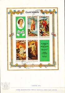 W COOK ISLANDS 0276a FDC EASTER PAINTINGS - Picture 1 of 1