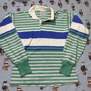 De Colección Land’s End Rayas Auténtico Rugby Polo Adulto XL Verde Azul EE. UU. Algodón - Imagen 1 de 10