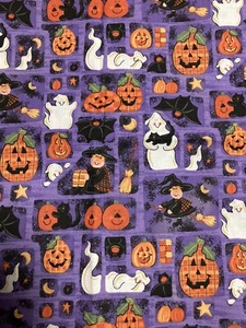 Halloween Vacaciones Algodón Tela Material Fantasmas Gatos Brujas Calabazas 45.5 X 71 - Imagen 1 de 4