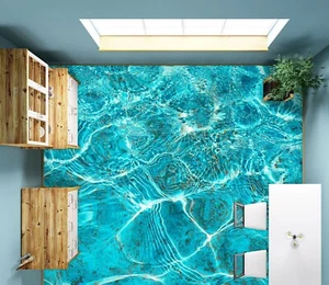 3D Blue Water FZ7630 Floor WallPaper Murals Epoxy Floor Print Decal UK Amy - Picture 1 of 6