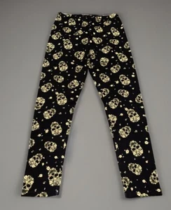 NEW No Boundaries FLORAL SUGAR SKULL Ankle Leggings Jr. Women's Size XL (15-17) - Picture 1 of 8