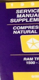 1996 道奇 Ram 卡车 1500 2500 3500 压缩天然气补充手册 原始设备制造商 — 第 1/1 张图片