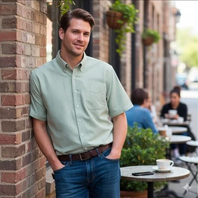 Camisa LL Bean Resistente a Arrugas Ajuste Tradicional Abotonada Talla 17 1/2 34/35 Foto 1 de 4