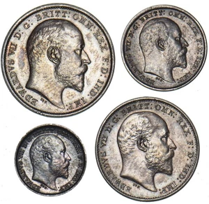Juego Maundy 1902 Matt Proof - Monedas de plata británicas Eduardo VII - Excelente - Imagen 1 de 2