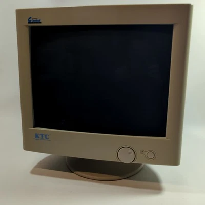 KTC 17" CRT Monitor 7002E Beige 1280x1024 VGA OSD Tested Working - Image 1 of 4