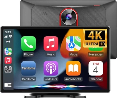 JATAZA 9'' CarPlay Screen with Wireless Apple Carplay Android Auto Dash Cam& Backup Cam