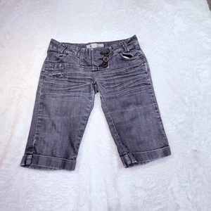 Vtg Wet Seal Shorts Women 7 Blue Bermuda Y2K Grunge Skater 2000’s Beach Flaw - Picture 1 of 10