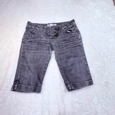 Vtg Wet Seal Shorts Women 7 Blue Bermuda Y2K Grunge Skater 2000’s Beach Flaw - Image 1 of 4