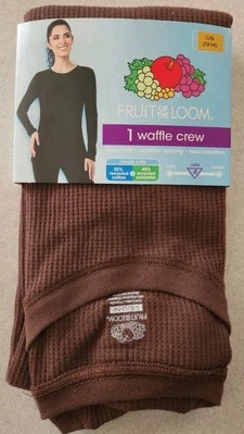 Top térmico waffle para mujer Fruit of the Loom GRANDE (12-14) MARRÓN #10725 Foto 1 de 4