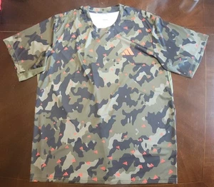 Adidas Camiseta Camuflada Logo Frontal Marrón Verde Manga Corta Camiseta Informal Para Hombre Talla 2XL - Imagen 1 de 6