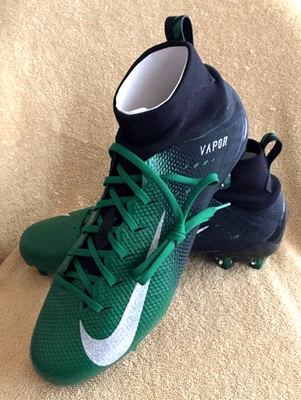 NIKE VAPOR UNTOUCHABLE PRO 3 BLACK GREEN FOOTBALL CLEATS SZ 12 - 917165-001  NEW - Image 1 of 4