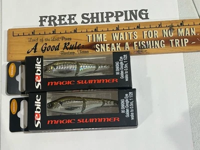 LOTE DE 2 Sebile Magic Swimmer 95 SINKING 3-3/4" MS-.95-SK-GGE GOLDEN GOOGLE EYE - Imagem 1 de 4