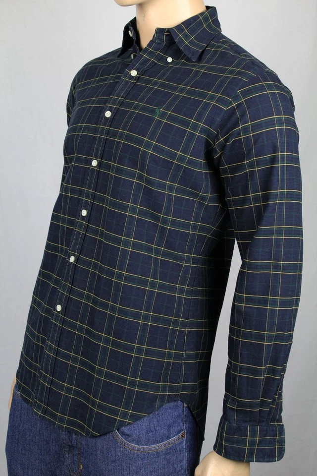 Camisa de Vestir Ralph Lauren Pequeña S Azul Marino Dorado Clásica Verde Pony Nueva con Etiquetas Foto 1 de 1