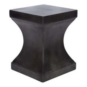 Safavieh Curby 17.7" Modern Concrete Indoor/Outdoor Accent Table in Black - Picture 1 of 8