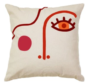 Getuftetes Gesicht Kissenbezug, Modern Art Boho Druck Quadratisch 16 Zoll Kissenbezug - Bild 1 von 1