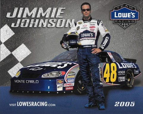 2005 JIMMIE JOHNSON "TEAM LOWES RACING" #48 NASCAR NEXTEL CUP POSTCARD Cover