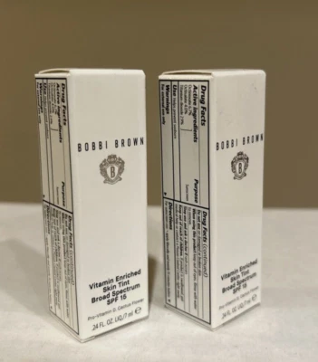 Bobbi Brown Vitamin Enriched Skin Tint Moisturizer SPF 15 Deep 2 0.24 oz X 2 - Image 1 of 4