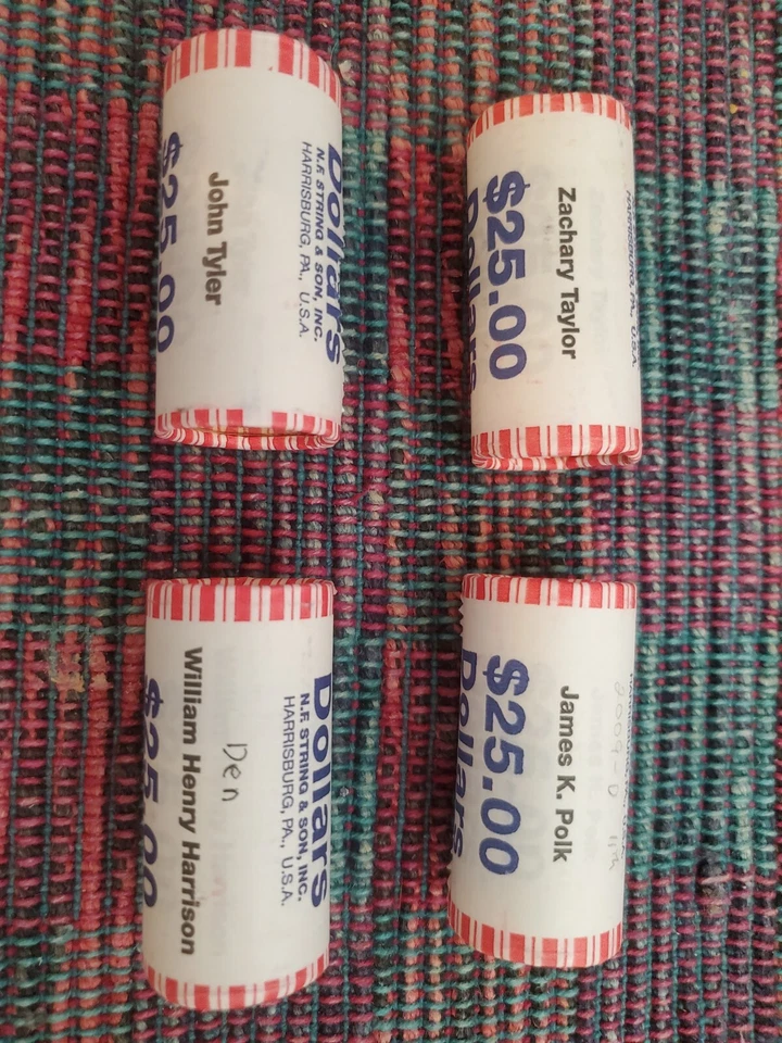2009-D year set presidential dollar $25 mint rolls HARRISON POLK TYLER Z TAYLOR - Image 1 of 1