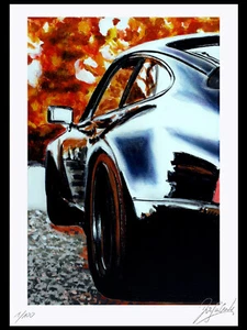 Kunst Grafik, Graphic, " PORSCHE " Bild,handsigniert,limitiert, NO FOTO! - Bild 1 von 4