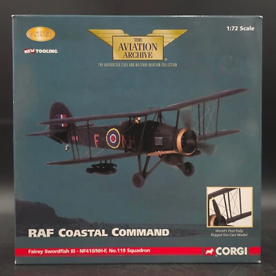Corgi 1:72 Fairey Swordfish III NF410/NH-F No.119 Sqd RAF Coastal 1945 AA36304 - Image 1 of 4