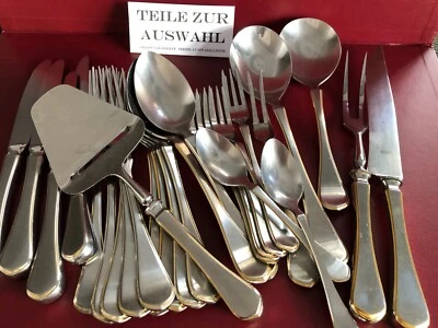 BSF Modell Magnolia matt m. gold➡️TEILE zur AUSWAHL➡️Besteck Edelstahl gebürstet - Bild 1 von 4