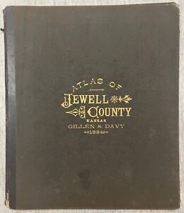 Rare 1884 ATLAS OF JEWELL COUNTY KANSAS by Gillen & Davey - Railroad US Maps