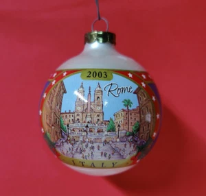 American Greetings Card Operation Santa Europe ROME Italy 2003 Glass Ornament - Picture 1 of 4